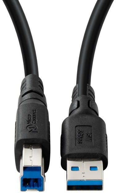 Kabllo USB Microconnect USB 3.2 A-B Gen 1, LSZH, e zezë