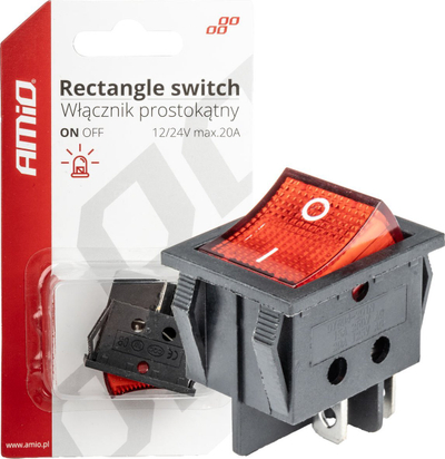 Çelës universal AMiO BU02 03613, drejtkëndor, 12V 230V, i kuq me ndriçim