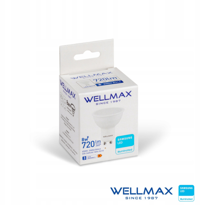 Llambë LED Wellmax GU10, 8W, 720 lm, 6500K