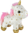 Lodër pelushi muzikore Lean Toys Unicorn 17691, me ninullë, e bardhë me yje