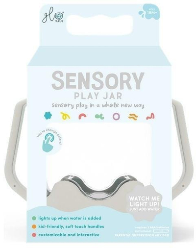 Сензорна играчка Glo Pals Sensory Play Jar, светлечки тегла, сива