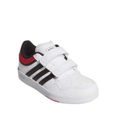 Këpucë për kalamoj Adidas Hoops 4.0 CF C Jr JQ7863, sintetike, me shirit ngjitës, të bardha
