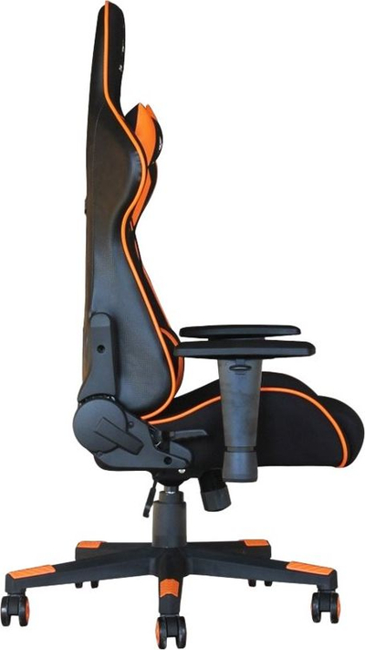 Karrige gaming Gembird SCORPION GC-SCORPION-04X, material tekstil, mbështetje ergonomike, e zezë dhe portokalli