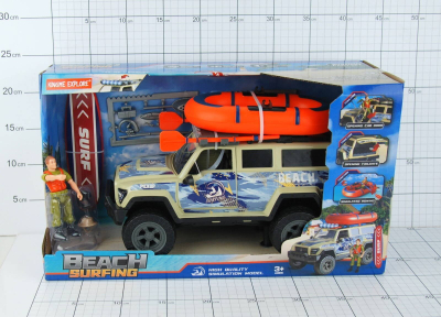 Lodër makinë Auto King Jeep, drita dhe tinguj, off road