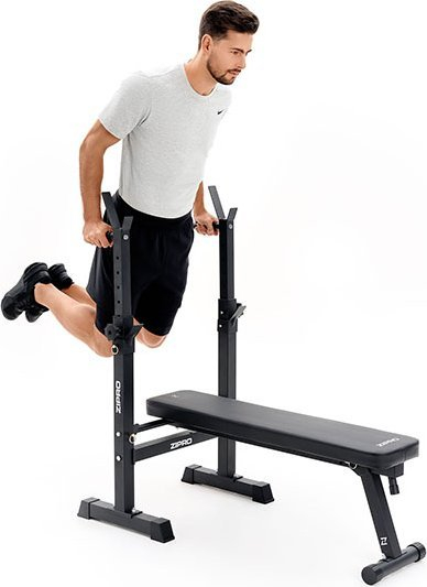 Stol i drejtë fitnesi Zipro Core, 230kg, 70 - 105 cm, i zi