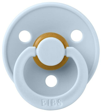 Bиберон BIBS Colour Anatomical M, ортодонтски, природна гума, сина за бебе