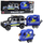 Lodër set policie Jin Jia Toys, xhip off-road me rimorkio kuajsh, drita edhe zëra, gri me bojëqielli