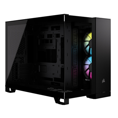 Kutia PC CORSAIR iCUE LINK 2500X RGB, Micro ATX, 2 ventilatorë RX120 RGB, xham i temperuar