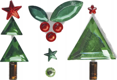 Kristale vetëngjitëse për zbukurim Christmas Mix, 17 copë, shumëngjyrëshe