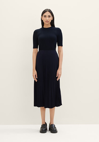Fund për femra Tom Tailor Midi Skirt, i zi