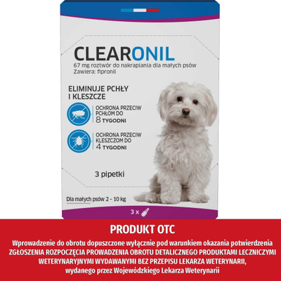 Pika kundër parazitëve për qen Francodex Clearonil Small Breed, me fipronil, 3 pipeta