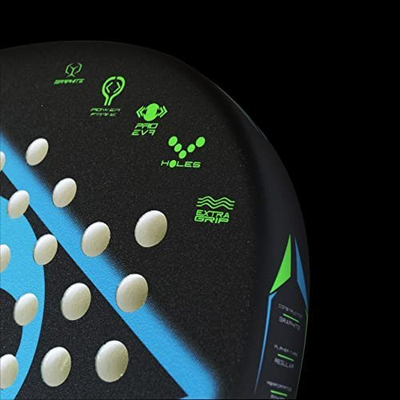 Raketë padeli Dunlop Boost Attack, grafit, balancë mesatare, e zezë jeshile blu