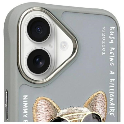 Mbulesë telefoni Nimmy Glasses Cool Dog për iPhone 16 6.1", TPU PC, gri
