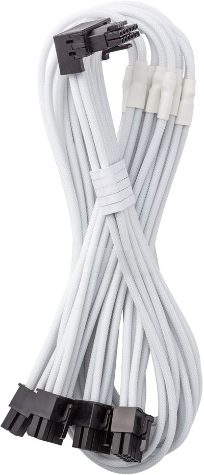 Kabllo lidhëse CableMod C-Series Pro Variant B, 16-pin në 4x 8-pin PCIe, me kënd 90°, e bardhë