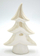 Figurë dekorative Krishtlindjesh Saska Garden, pemë porcelani 12.5 cm, ngjyrë perlë e bardhë