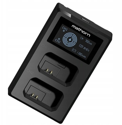Karikues i dyfishtë Mathorn MBC-D120, USB-C, për bateri Sony NP-FW50, i zi