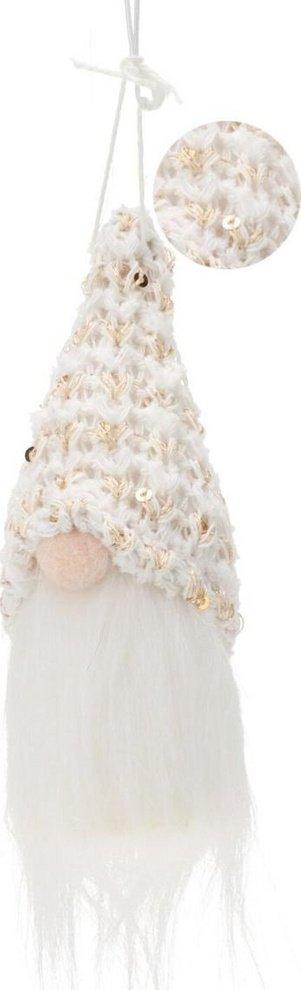 Varëse zbukuruese Home Styling Collection Santa Claus, 11cm, me shkëlqim, e bardhë