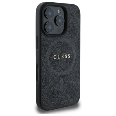 Mbulesë telefoni Guess Protective Cover për iPhone 16 Pro Max, MagSafe, print 4G, e zezë