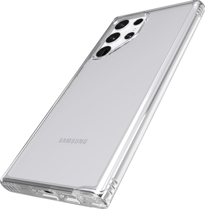 Kapak telefoni Tech21 Evo Clear për Samsung S22 Ultra, kundër goditjeve, transparent
