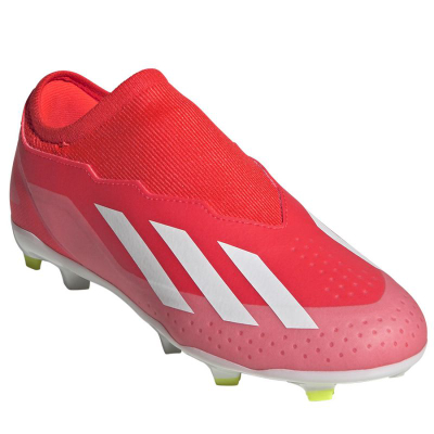 Këpucë futbolli Adidas X Crazyfast League Junior, pa lidhëse, për bar natyral, të kuqe