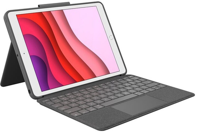 Mbrojtëse Logitech me tastierë Combo Touch për Apple iPad (gjenerata 7 / 8), CZ, e zezë