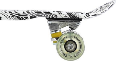 Pennyboard Nils Extreme Rubber, ABEC 7, për fillestarë, me dizajn bardh e zi