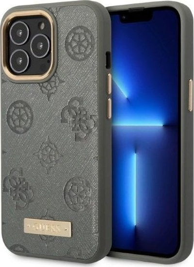 Futrollë Guess GUHMP13LSAPSTG për iPhone 13 Pro 13 6.1", MagSafe, e gri
