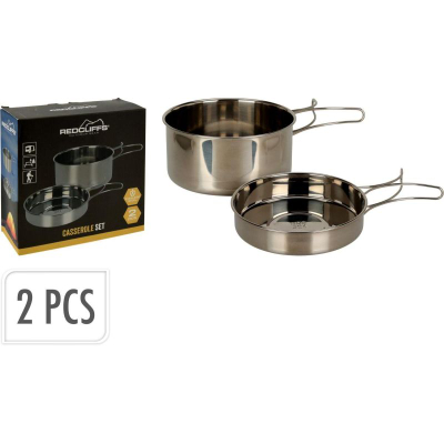 Set enësh kampingu Redcliffs Casserole Set, inoks, 2 copë, argjendtë