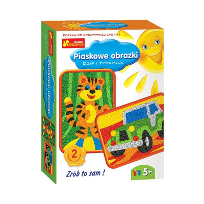 Set kreativ me rërë Ranok Creative Sand Pictures Jeep and Little Tiger, 2 tablo, 5+ vjeç, me ngjyra nga të gjitha