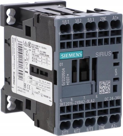 Kontaktor Siemens SIRIUS 3RT2 S00, 3-polësh, 5 kW