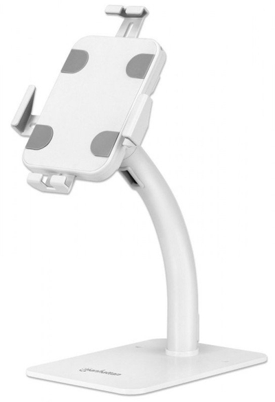 Stativ tavoline Manhattan Desktop Kiosk Stand, universal për tablet 7.9\" 11\", rrotullim 360°, i bardhë