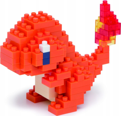 Set ndërtimi Nanoblock Pokemon Charmander, 120 copa, kuti me 6, portokalli