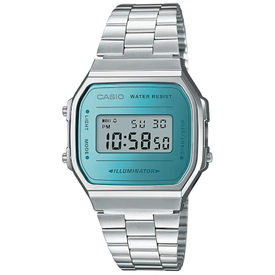 Orë dore Casio A168WEM 2EF, digjitale, për meshkuj, argjendtë