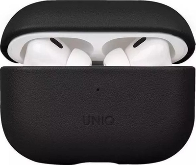 Куќиште Uniq Terra за Apple AirPods Pro 2, природна кожа, црно
