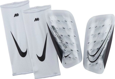 Mbrojtëse për këmç futbolli Nike Mercurial Lite DN3611-100, me shkumë EVA, me mëngë kompresioni, të bardha