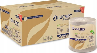 Lecka kuzhine Lucart EcoNatural 2-Ply Towels 155 ID, set 6 rrotulla, bojë natyrale