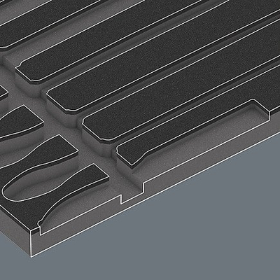 Insert shkumë Wera 9883 137383, për set lima Pferd, 344 x 30 x 392 mm, i zi