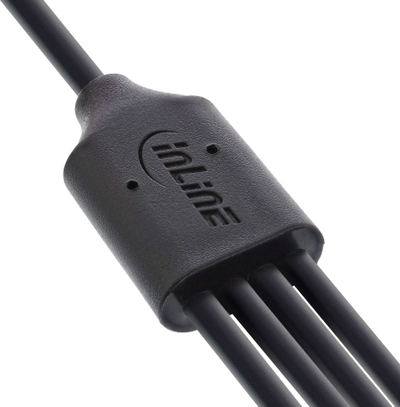 Кабел за полнење InLine USB 4in1 Y, 1x USB A во 4x USB C, 0.5m, црн