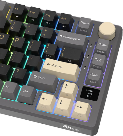 Tastierë mekanike RK ROYAL KLUDGE M75, 75%, wireless Bluetooth USB, RGB, e zezë