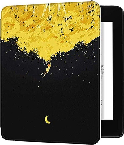 Kapak mbrojtës Smart për Kindle Oasis 2 3 2019, me magnet, me figurë Child and Tree, ngjyrë e zezë