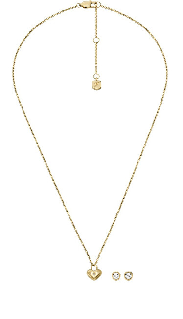 Set bizhuteri për femra Fossil JF04881SET, vathë + qafore, i artë