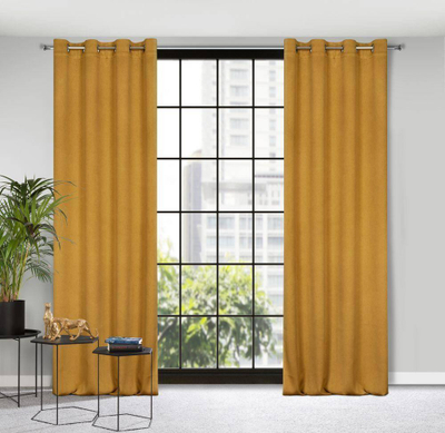 Perde blackout Eurofirany Drape 386927, 140x250cm, poliester, ngjyrë mustardë