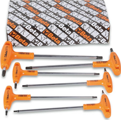 Set çelsash Torx Beta 970791, 13 copë, me dorezë T, portokalli