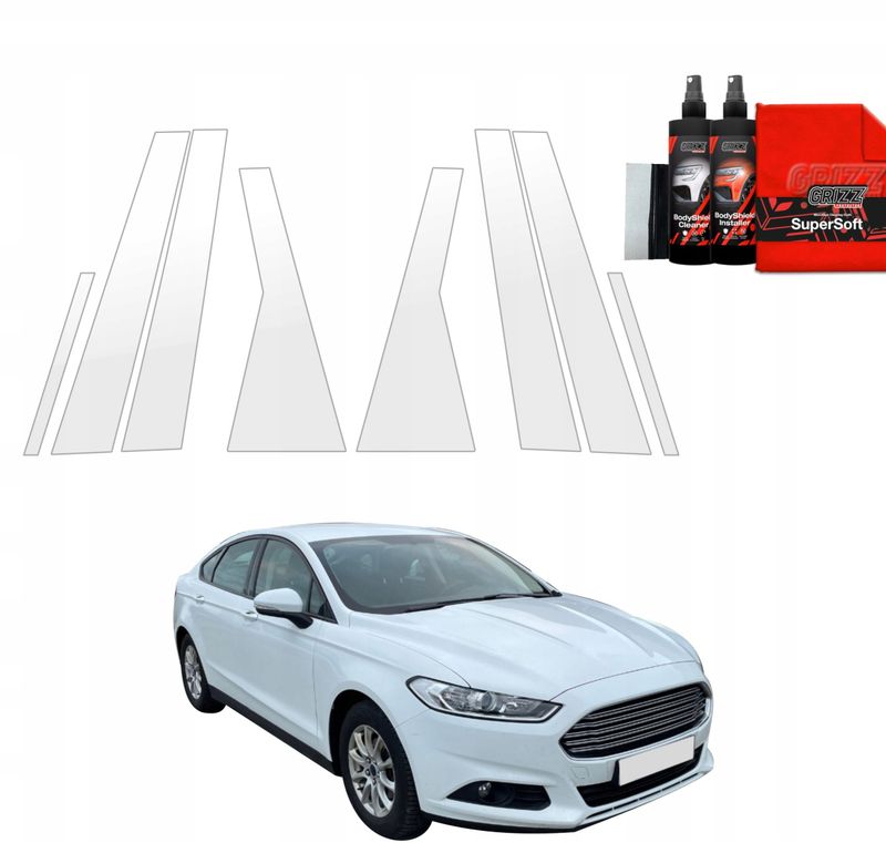 Folie mbrojtëse BodyShield për shtylla B C, Ford Mondeo Mk5 Sedan 2014-2019, set 8 copë, transparente