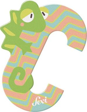 Lodër edukative Giochi Toy Letter C, prej druri, shumëngjyrëshe