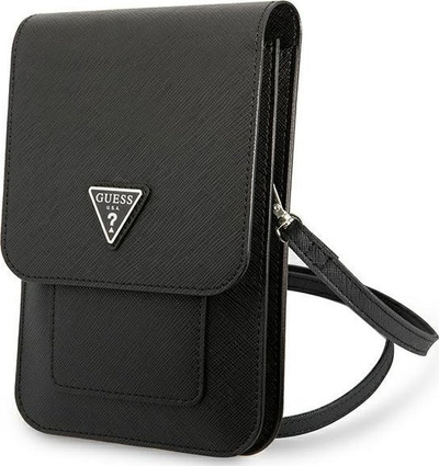 Çantë shpine Guess Saffiano Triangle GUWBSATMBK, për smartphone dhe dokumente, e zezë
