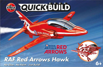 Model avion Airfix QUICKBUILD Red Arrows Hawk, lodër për me e ndërtu vetë, i kuq