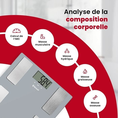 Интелигентна вага Terraillon Smart Connect, мерење импеданса, сива