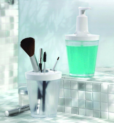 Dozator sapuni Koziol Flow Recycled, 250 ml, trup i tejdukshëm, i bardhë
