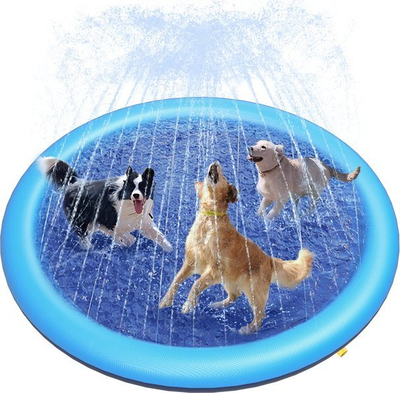 Dyshek me uj për qen Active Canis Pet Pad Splash Sprinkler, 150 cm, lidhet me zorrë uji, blu